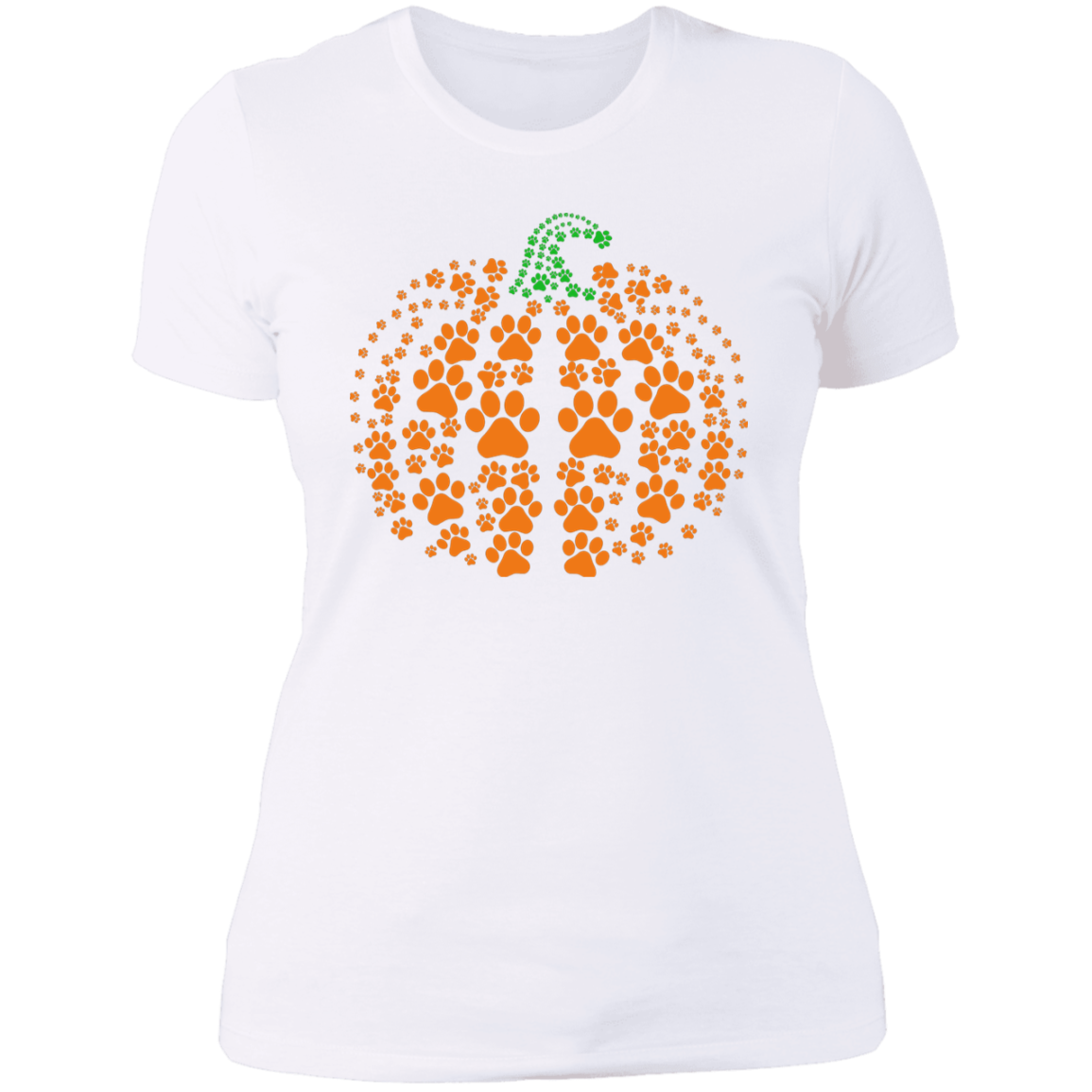 Pawprint Pumpkin | Cat/Dog | Ladies' Boyfriend T-Shirt