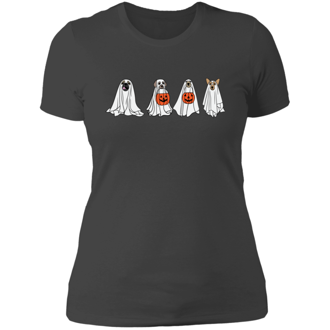 Ghost Dogs with Pumpkins | Halloween | Ladies' Boyfriend T-Shirt
