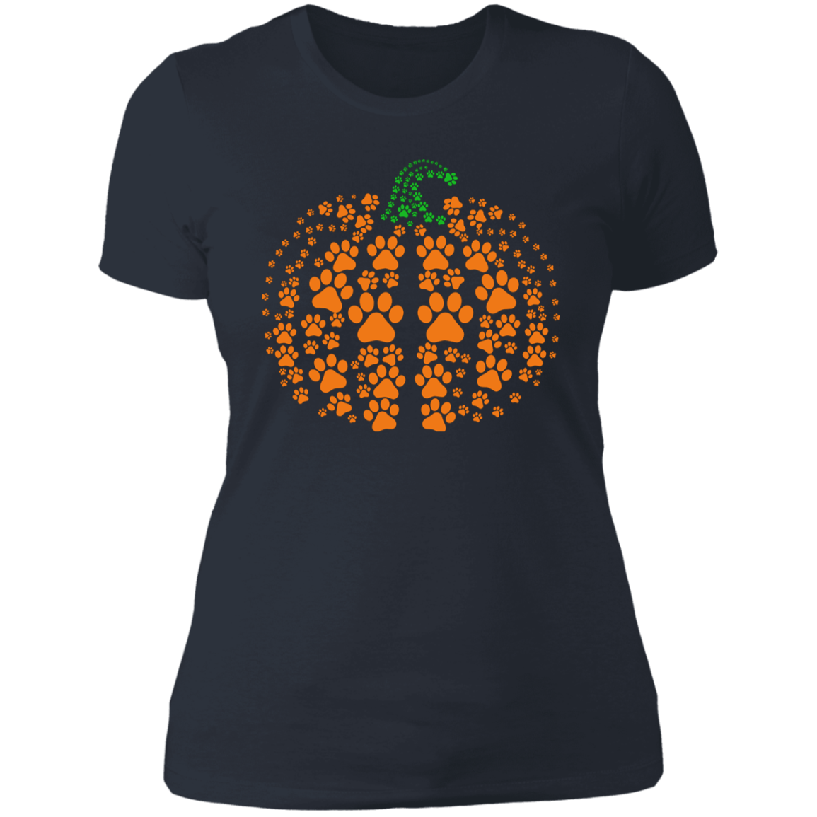 Pawprint Pumpkin | Cat/Dog | Ladies' Boyfriend T-Shirt