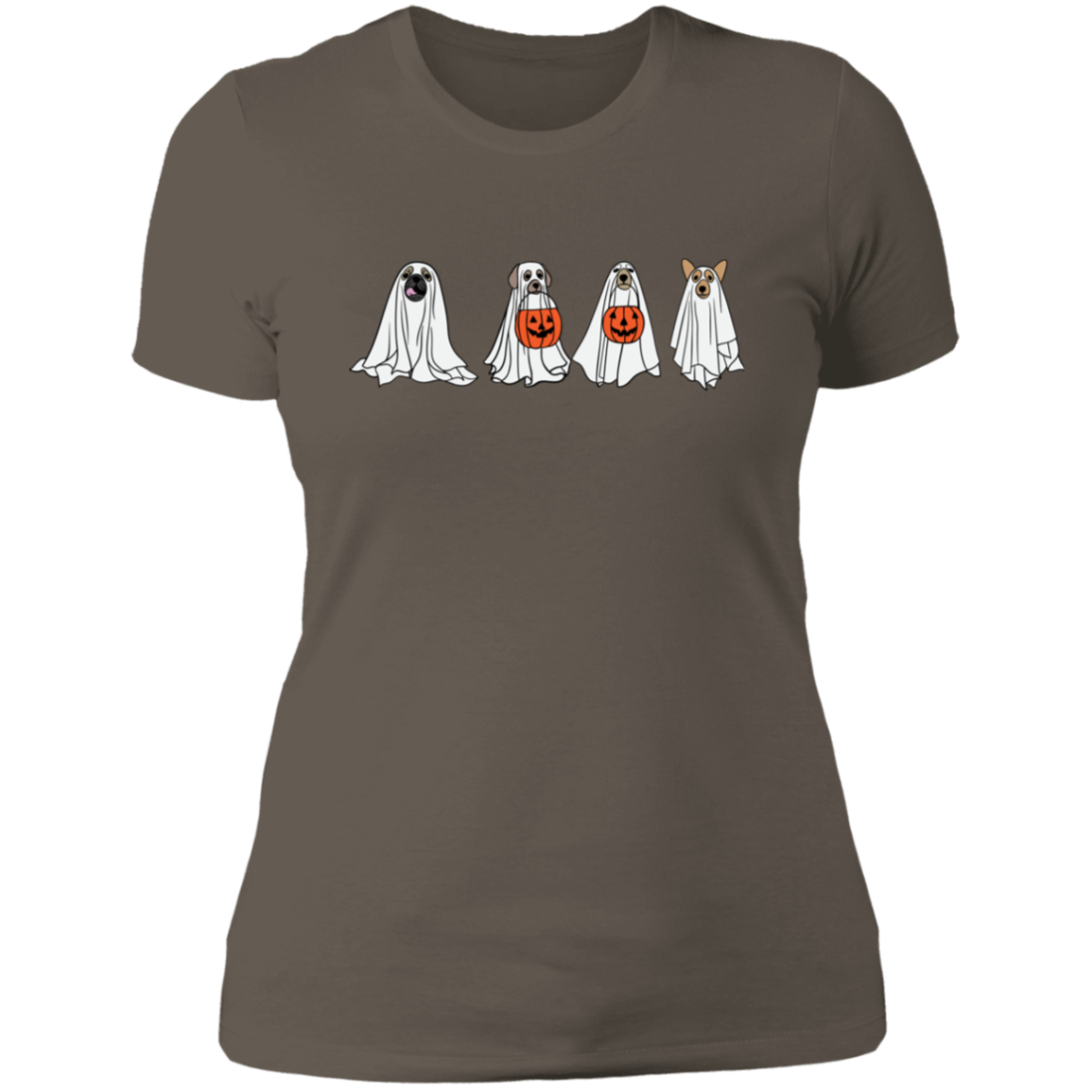 Ghost Dogs with Pumpkins | Halloween | Ladies' Boyfriend T-Shirt