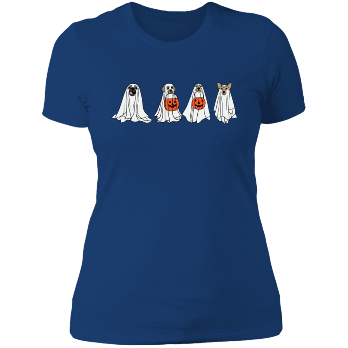 Ghost Dogs with Pumpkins | Halloween | Ladies' Boyfriend T-Shirt