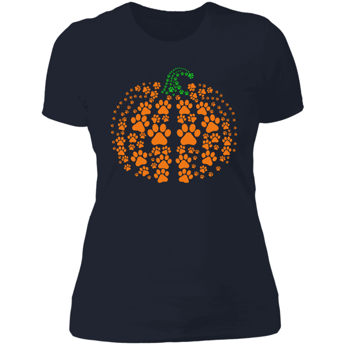Pawprint Pumpkin | Cat/Dog | Ladies' Boyfriend T-Shirt