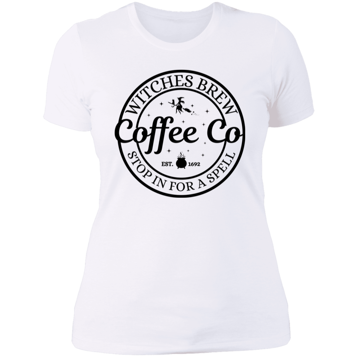 Witches Brew | Coffee Co | Black | Halloween |Ladies' Boyfriend T-Shirt