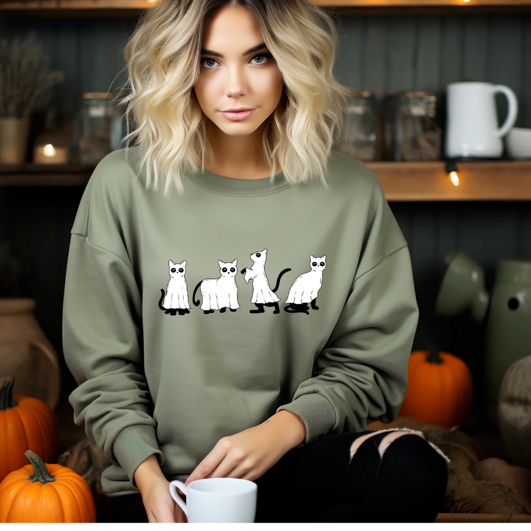 Ghost Kitties | Halloween | Unisex Sweatshirt
