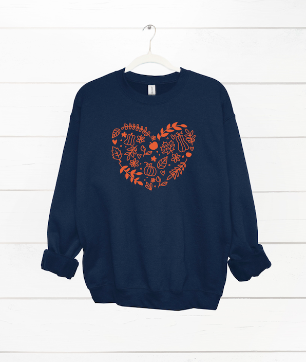 Fall Heart Collage Orange | Unisex Sweatshirt