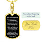 My Daughter | I Love You | Love Mom | Black Background Keychain