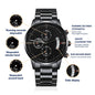 To My Grandson | Love Grandma | Black Chronograph Watch