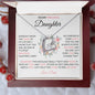 To My Precious Daughter | Pink Flower Heart | Love Dad | Forever Love Necklace