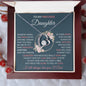 To My Precious Daughter | Pink Flowers/Blue Background | Love Dad | Forever Love Necklace