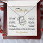 To My Granddaughter | Love Grandma | Gold Wreath with Greenery | Forever Love Necklace
