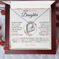 To My Beautiful Daughter | Pink Flowers | Love Mom | Forever Love Necklace