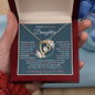 To My Precious Daughter | Pink Flowers/Blue Background | Love Mom | Forever Love Necklace