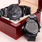 To My Grandson | Love Grandma | Black Chronograph Watch