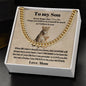 To My Son | Lioness | Love Mom | Lower Case | Cuban Chain Link
