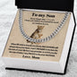 To My Son | Lioness | Love Mom | Lower Case | Cuban Chain Link