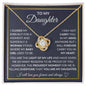 To My Daughter | Closed My Eyes | Grey & Gold | Love Knot Necklkace