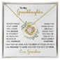 To My Granddaughter | Love Grandma | Greenery/circle | Love Knot Necklace