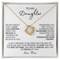 To My Daughter | Love Mom | White Background | Love Knot Necklace
