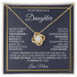 To My Beautiful Daughter | Love Mom | Grey Background/Gold Elements | Love Know Necklace
