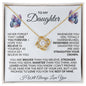 To My Daughter | Purple & Blue Butterfly | Love Knot Necklace