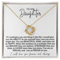 To My Daughter | White Background/Black Letters | Love Knot Necklace