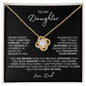 To My Daughter | Love Dad | Black Background | Love Knot Necklace