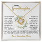To My Granddaughter | Customizable From Grandma/Mimi/Nana, etc | Green/Gold | Love Knot Necklace