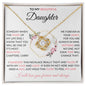 To My Beautiful Daughter | Pink Flowers | I Will Love You | Love Knot Necklace