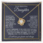 To My Beautiful Daughter | Hard To Find Words | Love Knot Necklace