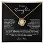 To My Daughter | Love Mom | Black Background | Love Knot Necklace