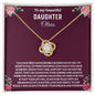 To My Beautiful Daughter | Customizable Name | Purple Background | Love Knot Necklace