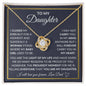 To My Daughter | Grey Background/Gold Box | Love Dad | Love Knot Necklace