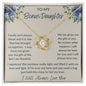 To My Bonus Daughter | Blue Flowers | Love You Always | Love Knot Necklace