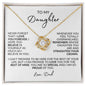 To My Daughter | Love Dad | White Background | Love Knot Necklace