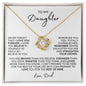 To My Daughter | Love Dad | White Background | Love Knot Necklace