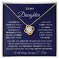 To My Daughter | Navy Background | Love Dad | Love Knot Necklace