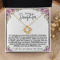 To My Daughter | Purple Flowers/Black Lettering | Love Knot Necklace
