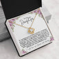 To My Daughter | Purple Flowers/Black Lettering | Love Knot Necklace