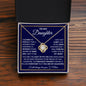 To My Daughter | Navy Background/Gold Box | Love Mom | Love Knot Necklace
