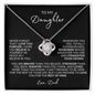 To My Daughter | Love Dad | Black Background | Love Knot Necklace