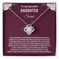 To My Beautiful Daughter | Customized Name | Purple Background | Pink Hearts | Love Knot Necklace