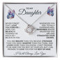 To My Daughter | Purple & Blue Butterfly | Love Knot Necklace