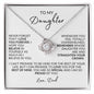 To My Daughter | Love Dad | White Background | Love Knot Necklace