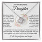 To My Beautiful Daughter | Love You Forever & Always | White w/Pink Flowers | Love Knot Necklace