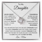 To My Daughter | Love Mom | Love Knot Necklace