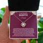 To My Beautiful Daughter | Customized Name | Purple Background | Pink Hearts | Love Knot Necklace