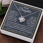 To My Daughter | Grey Background/Gold Box | Love Mom | Love Knot Necklace