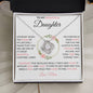To My Beautiful Daughter | Pink Flowers | Love Mom | Love Knot Necklace