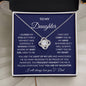 To My Daughter | Navy Background | Love Dad | Love Knot Necklace