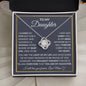 To My Daughter | Grey Background/Gold Box | Love Mom | Love Knot Necklace
